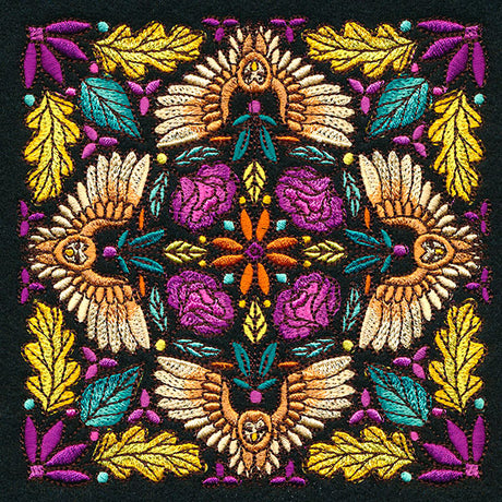 Owl Kaleidoscope Square