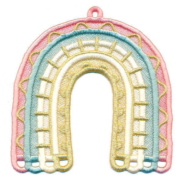 Sunny and Bright Rainbow Ornament (Lace)
