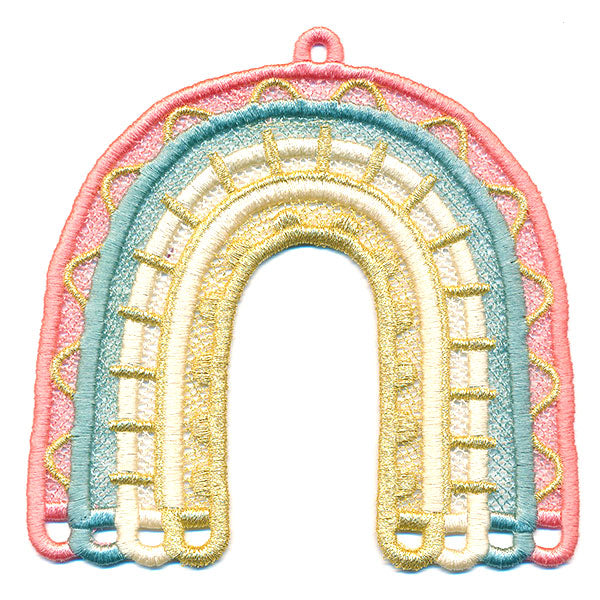 Sunny and Bright Rainbow Ornament (Lace)