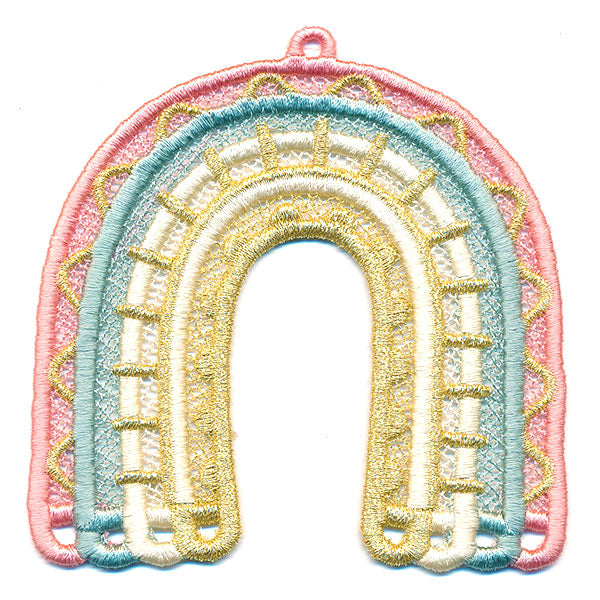 Sunny and Bright Rainbow Ornament (Lace)