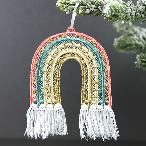 Sunny and Bright Rainbow Ornament (Lace)