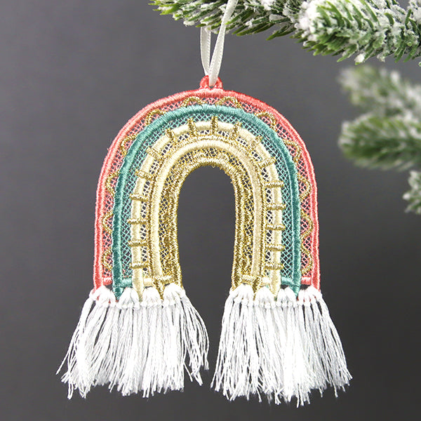 Sunny and Bright Rainbow Ornament (Lace)