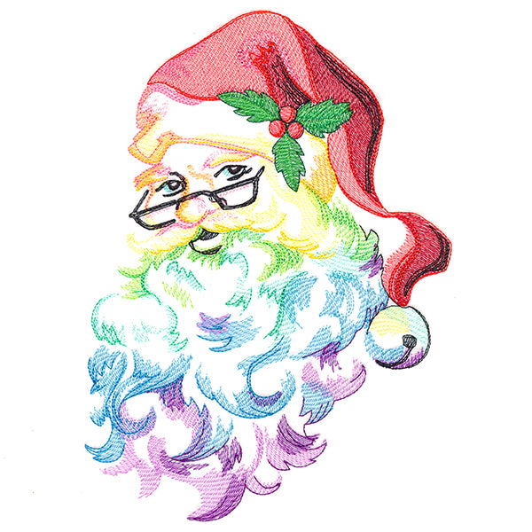 Rainbow Christmas Santa