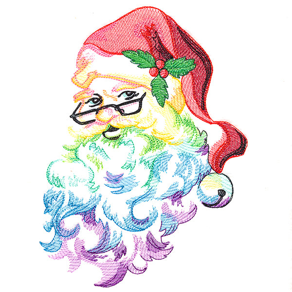 Rainbow Christmas Santa