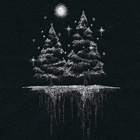 Snowy Night Forest