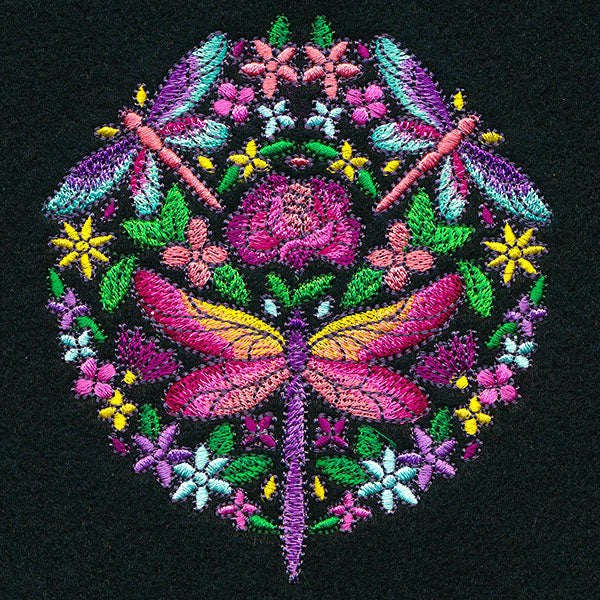 Dragonfly Kaleidoscope Circle