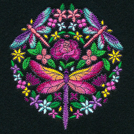 Dragonfly Kaleidoscope Circle