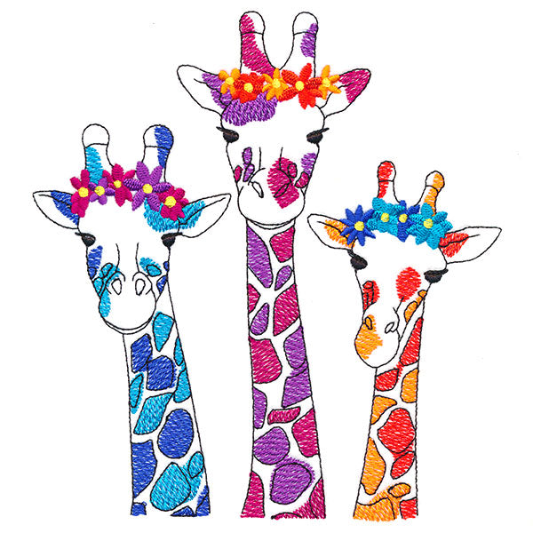 Blooming Giraffes in Color