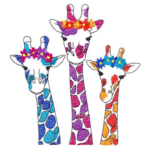 Blooming Giraffes in Color