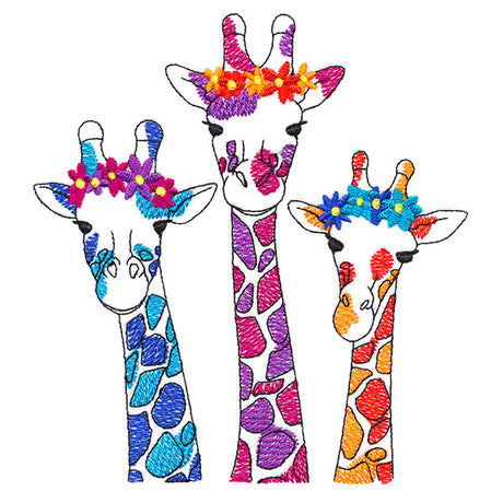Blooming Giraffes in Color