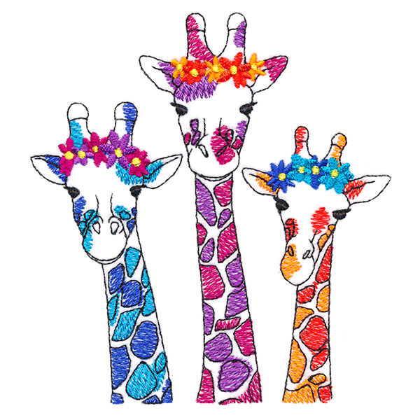 Blooming Giraffes in Color