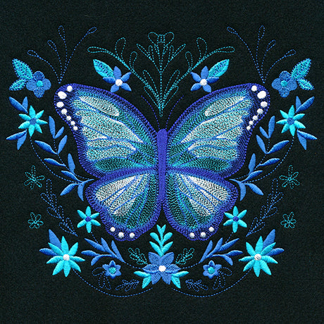 Blue Morpho in Botanicals