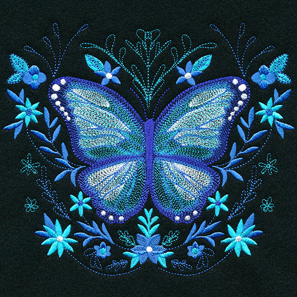 Blue Morpho in Botanicals