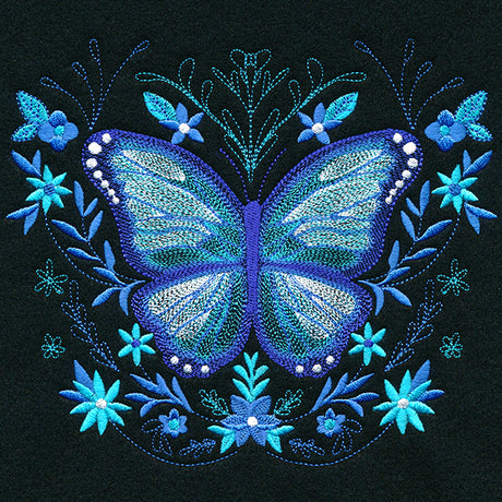 Blue Morpho in Botanicals