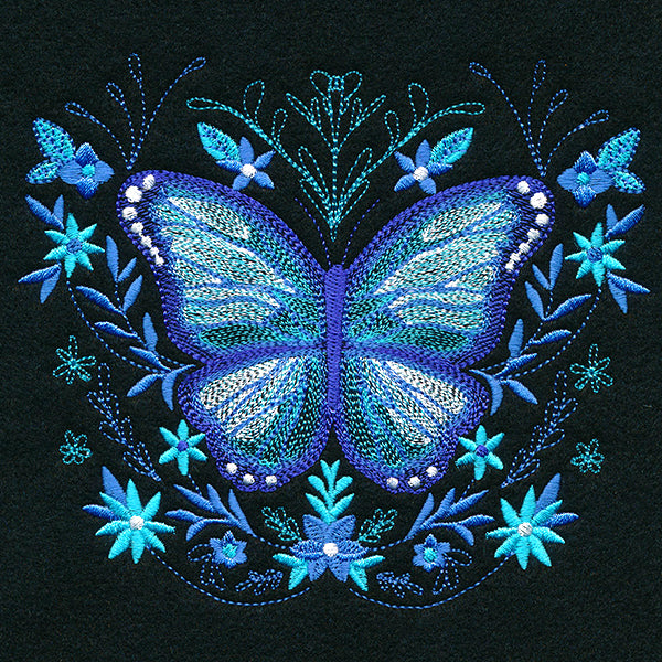 Blue Morpho in Botanicals