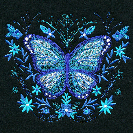 Blue Morpho in Botanicals