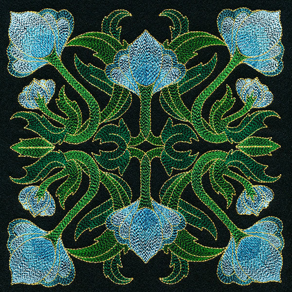 Art Deco Floral Square