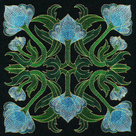 Art Deco Floral Square