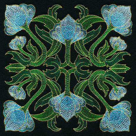 Art Deco Floral Square