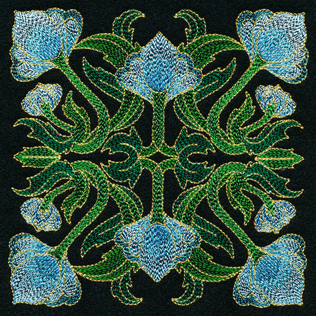 Art Deco Floral Square