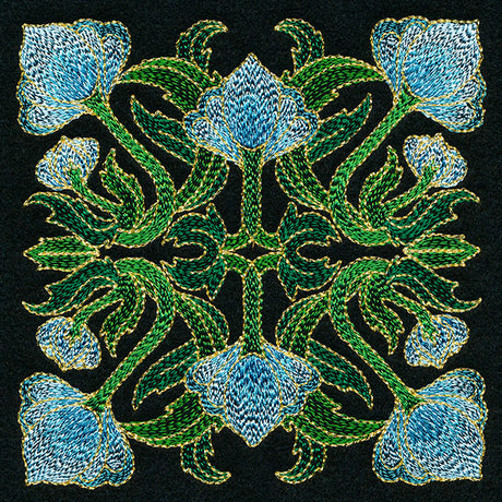 Art Deco Floral Square