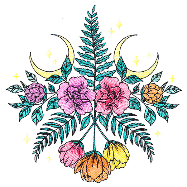 Lunar Flowers and Fronds Crest