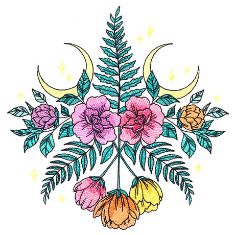 Lunar Flowers and Fronds Crest