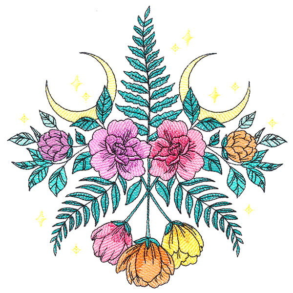 Lunar Flowers and Fronds Crest