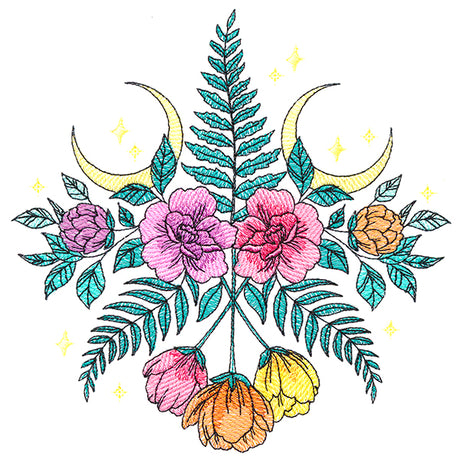 Lunar Flowers and Fronds Crest