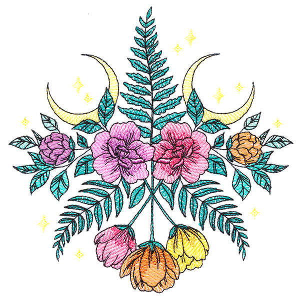 Lunar Flowers and Fronds Crest