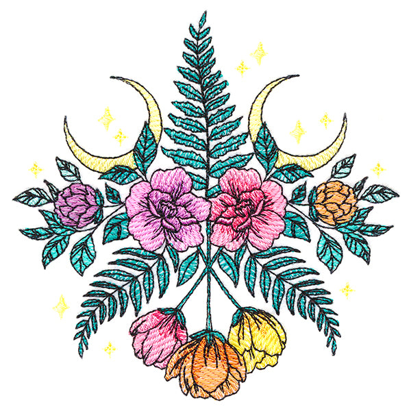 Lunar Flowers and Fronds Crest