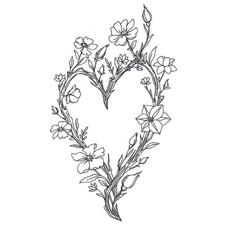 Wildflowers and Thorns Heart Wreath