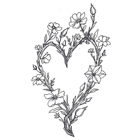 Wildflowers and Thorns Heart Wreath