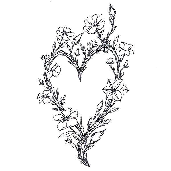 Wildflowers and Thorns Heart Wreath