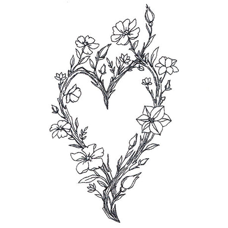 Wildflowers and Thorns Heart Wreath