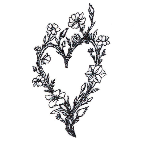 Wildflowers and Thorns Heart Wreath