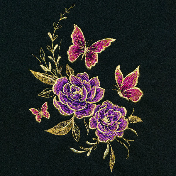 Glimmering Garden - Butterflies and Peonies