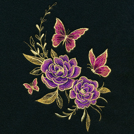 Glimmering Garden - Butterflies and Peonies