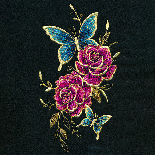 Glimmering Garden - Butterflies and Roses