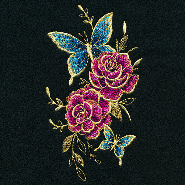Glimmering Garden - Butterflies and Roses