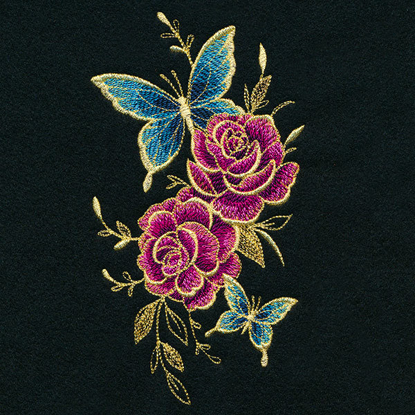 Glimmering Garden - Butterflies and Roses