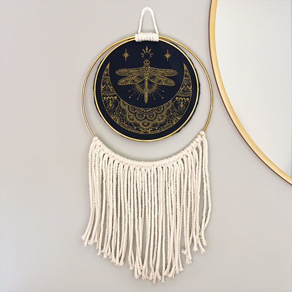 Mehndi Magic Dragonfly Crescent Moon