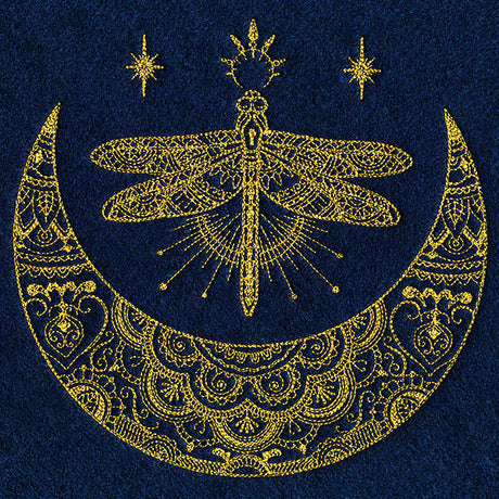 Mehndi Magic Dragonfly Crescent Moon