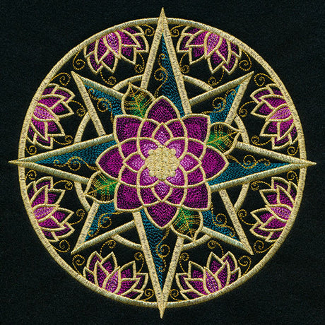 Gilded Floral Compass Rose