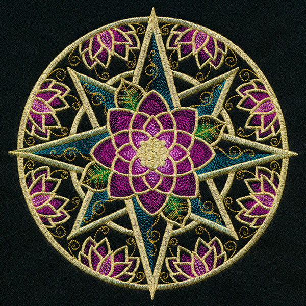 Gilded Floral Compass Rose