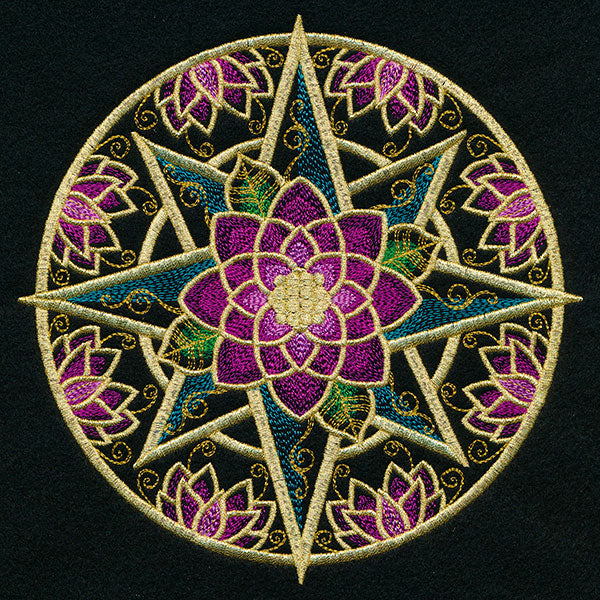 Gilded Floral Compass Rose