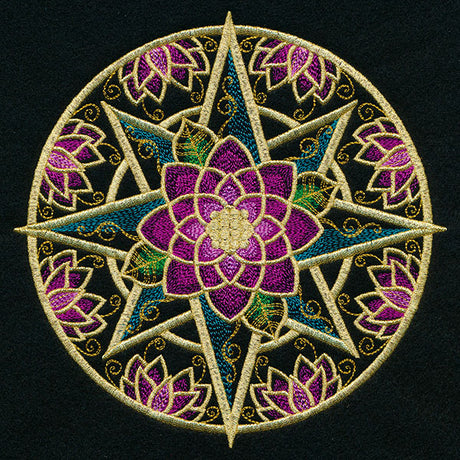 Gilded Floral Compass Rose