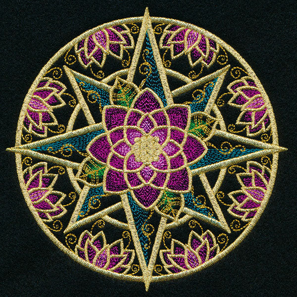 Gilded Floral Compass Rose