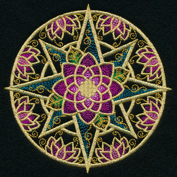 Gilded Floral Compass Rose