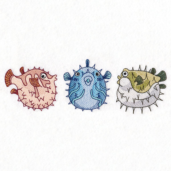 Puckered Up Puffer Fish Trio